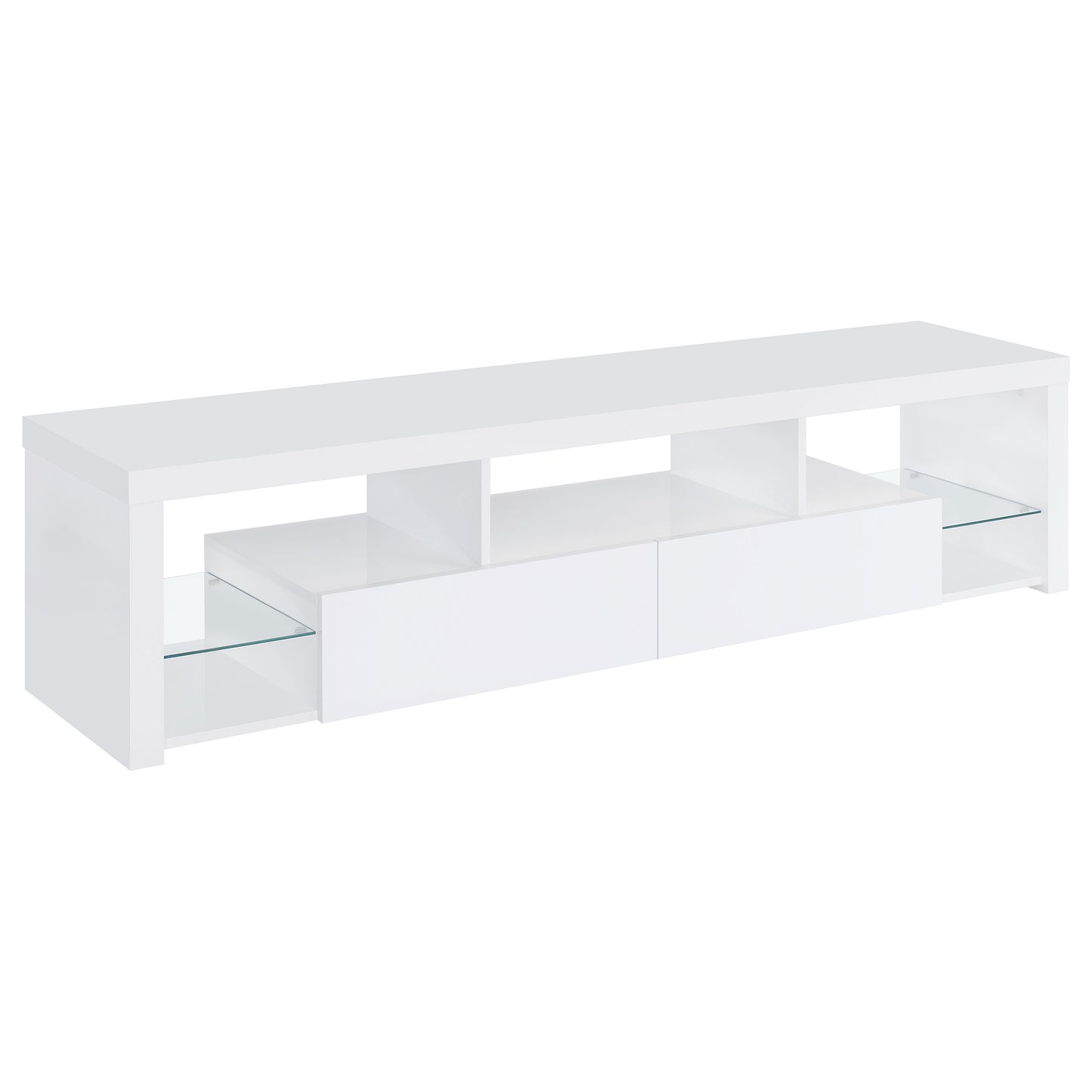 Jude 2-drawer Engineered Wood 71-inch TV Stand High Gloss White