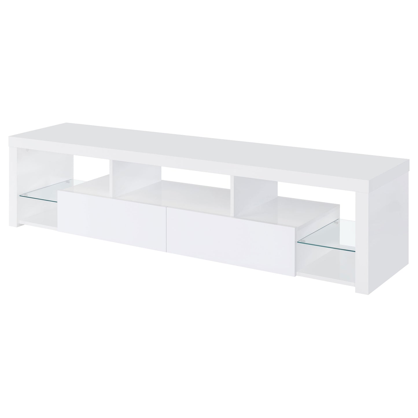 Jude 2-drawer Engineered Wood 71-inch TV Stand High Gloss White