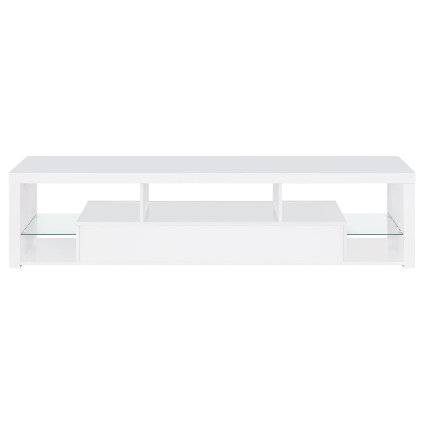 Jude 2-drawer Engineered Wood 71-inch TV Stand High Gloss White