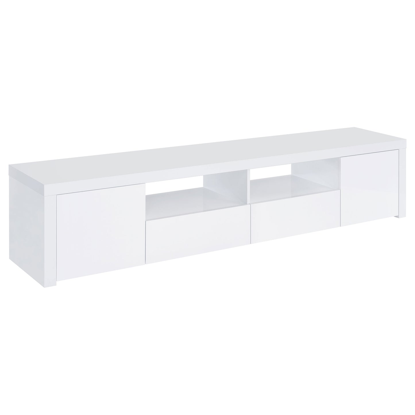 Jude 2-door Engineered Wood 79-inch TV Stand High Gloss White