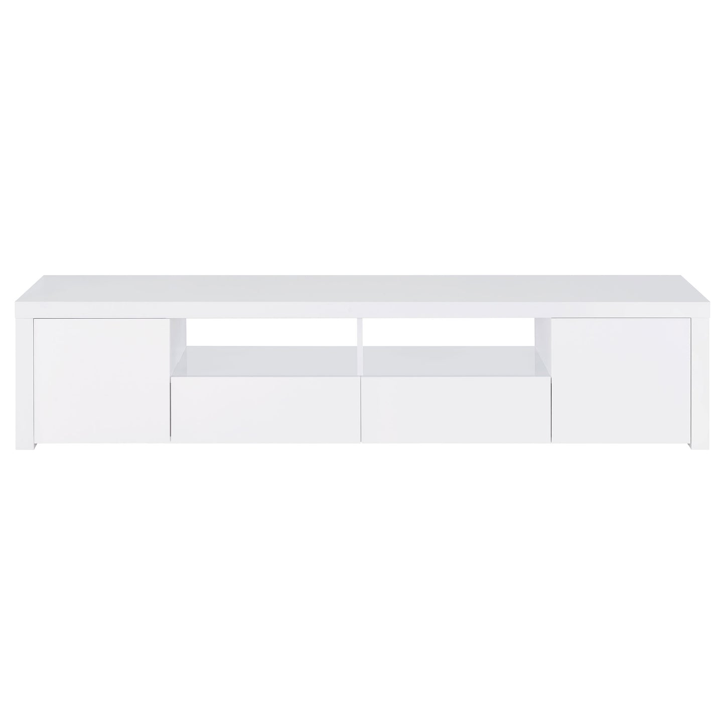 Jude 2-door Engineered Wood 79-inch TV Stand High Gloss White