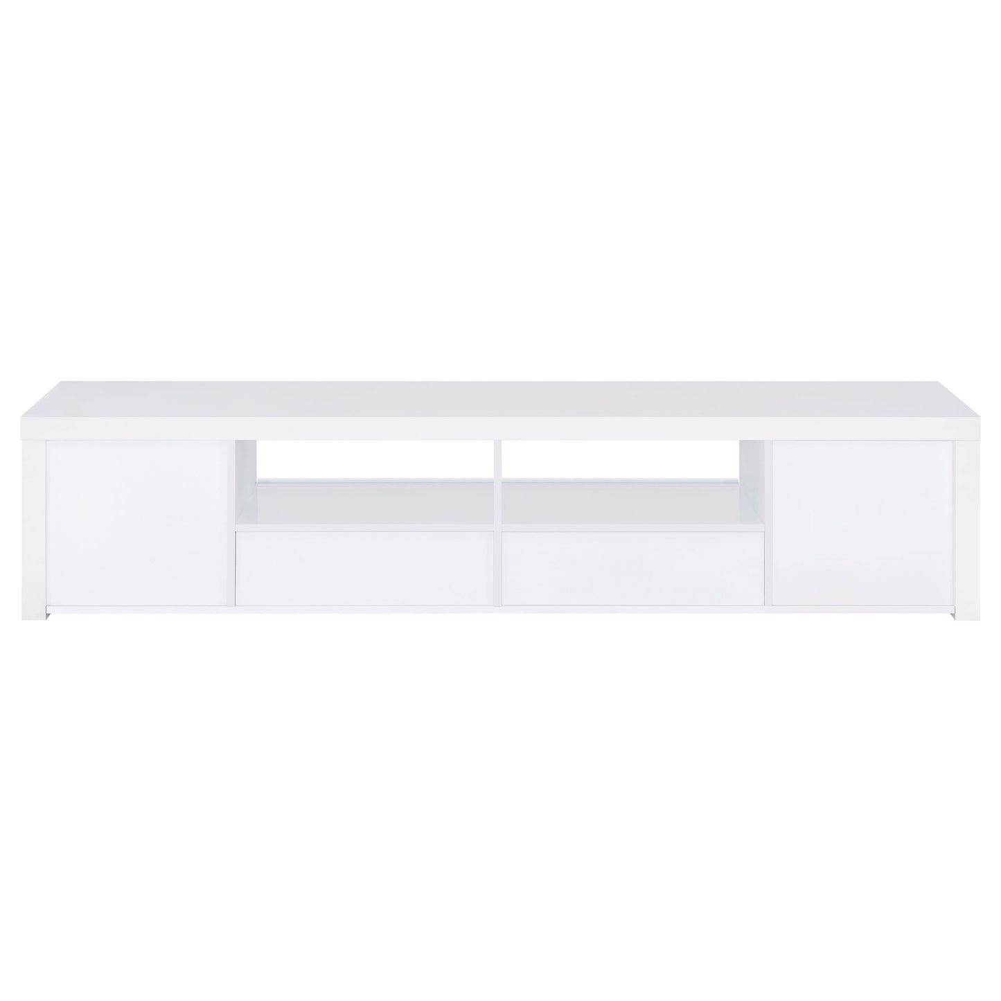 Jude 2-door Engineered Wood 79-inch TV Stand High Gloss White