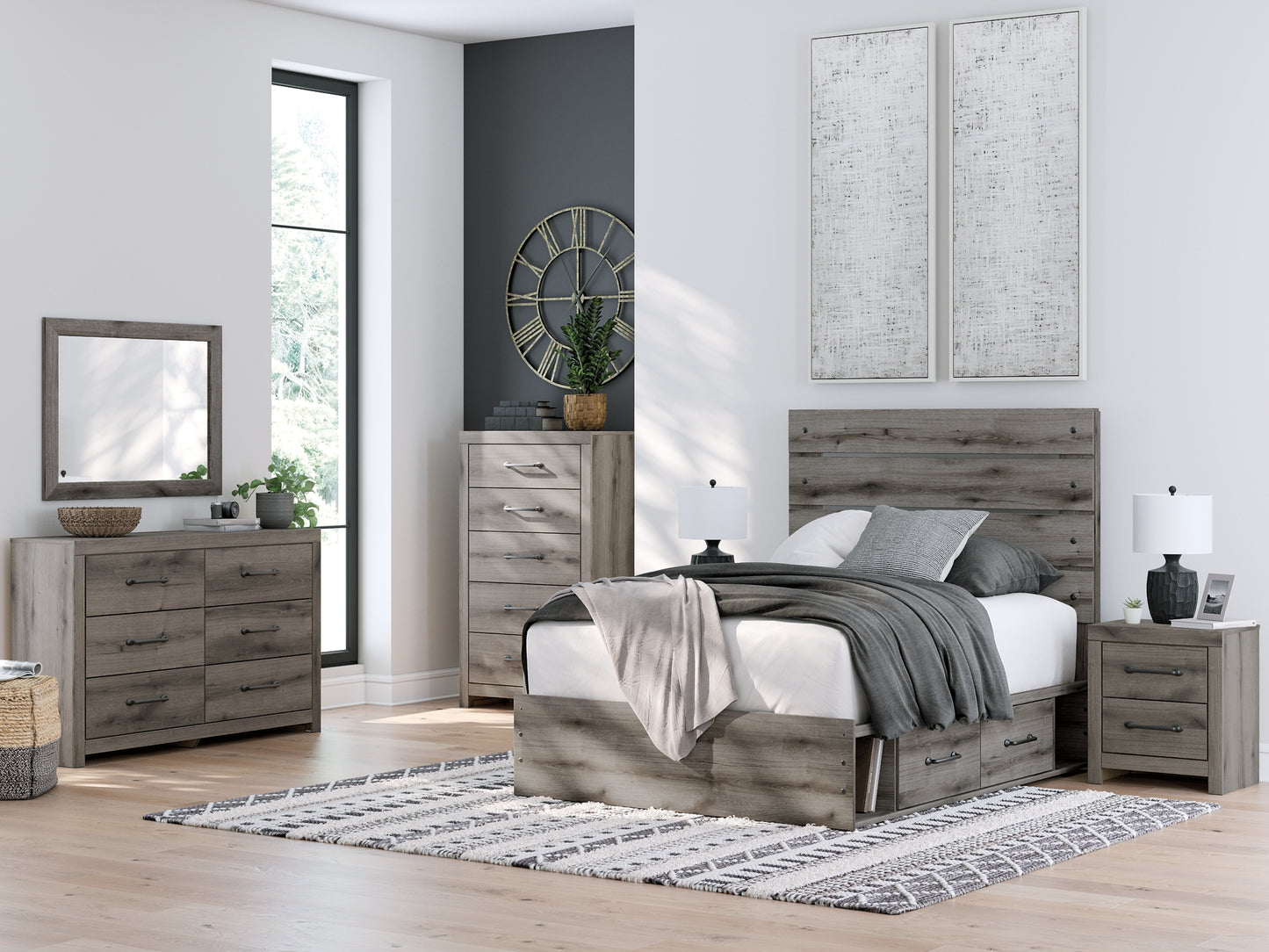 Graystorm Panel Bed With Storage