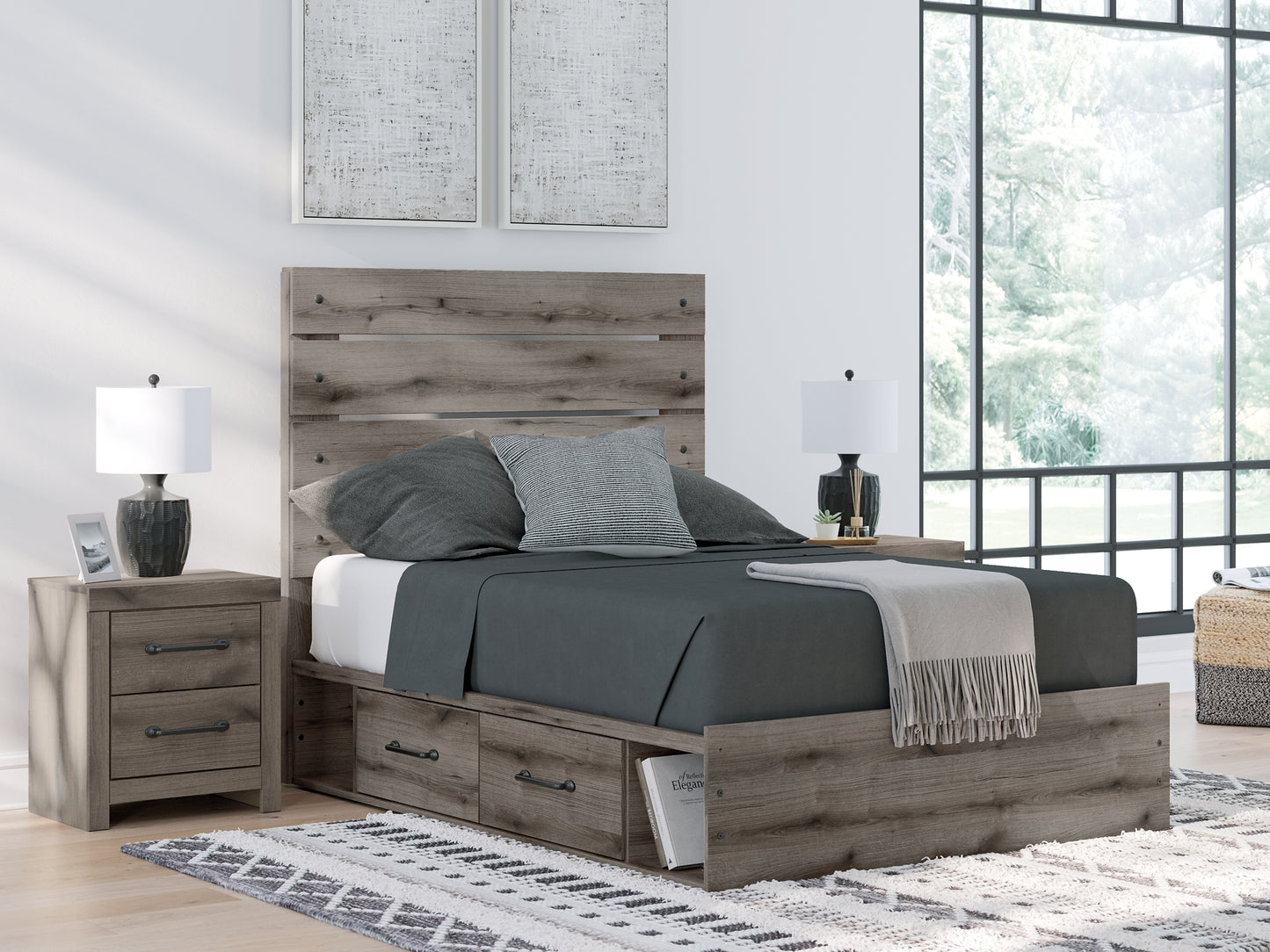 Graystorm Panel Bed With Storage