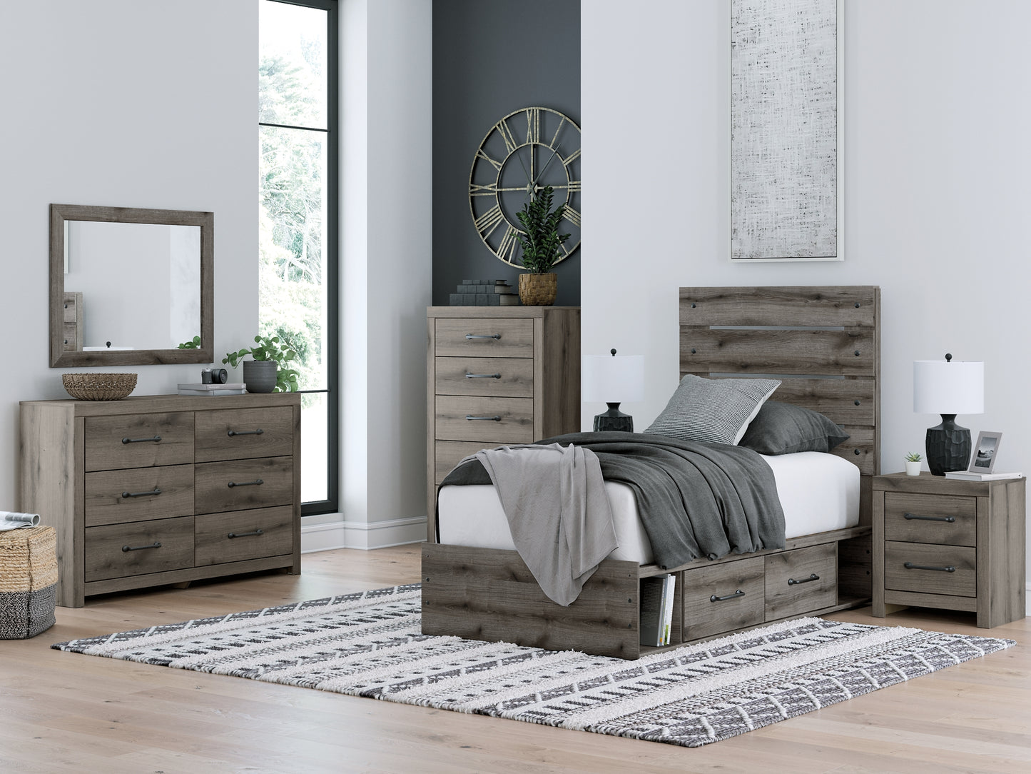 Graystorm Panel Bed With Storage
