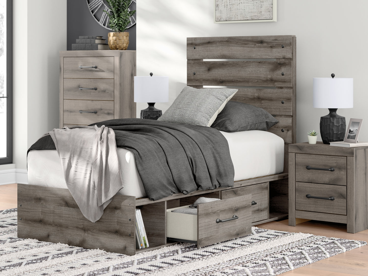 Graystorm Panel Bed With Storage