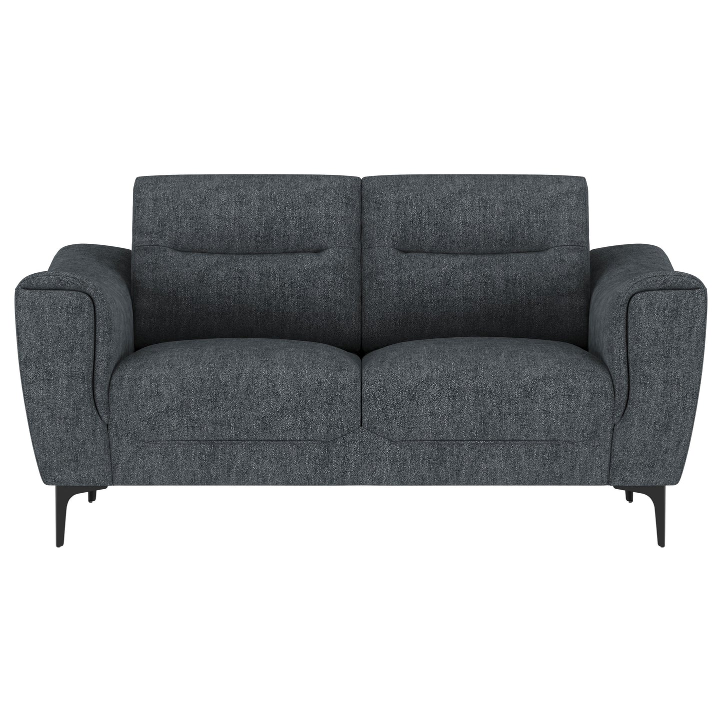 Nolan Upholstered Sloped Track Arm Loveseat Charcoal