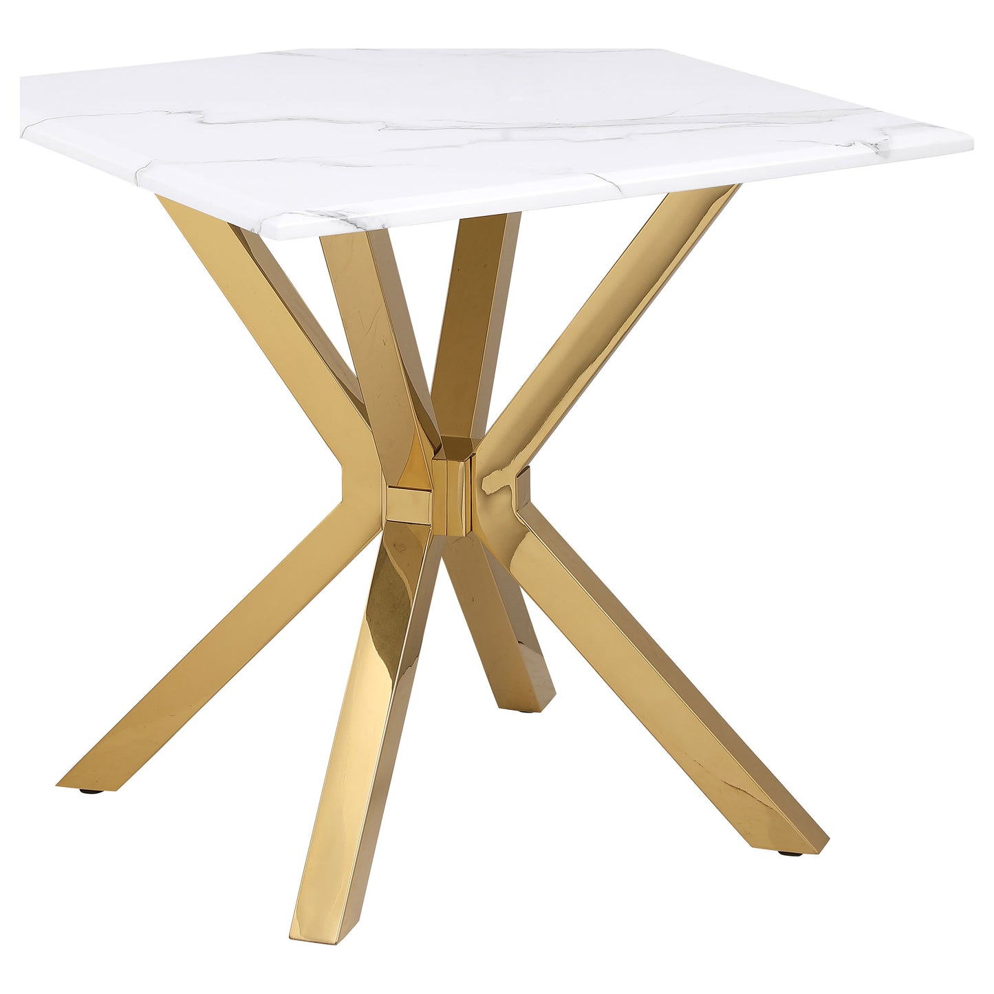 Visalia 2-piece Faux Marble Coffee and End Table Set White