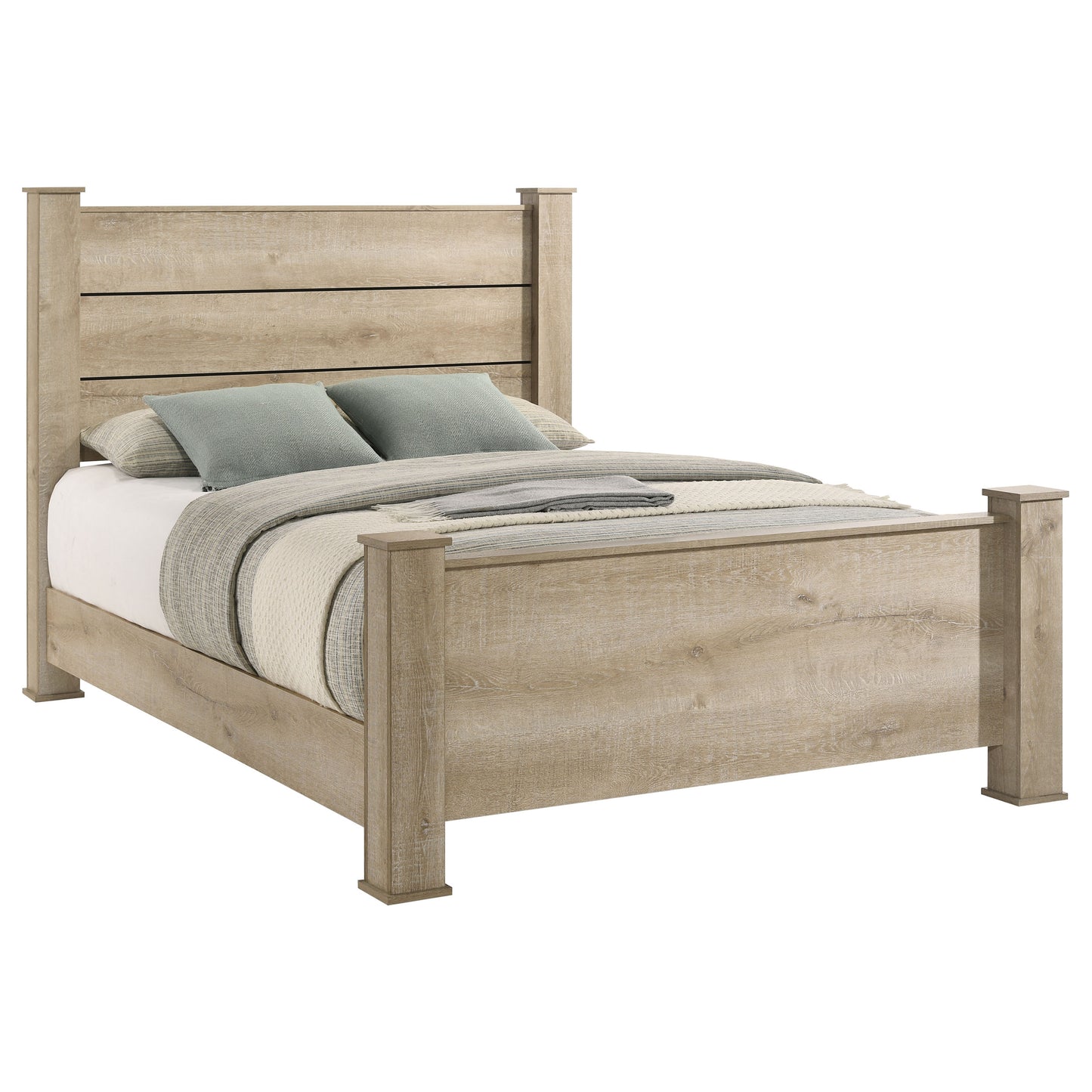 Oakglen 55-inch Eastern King Panel Bed Weathered Oak