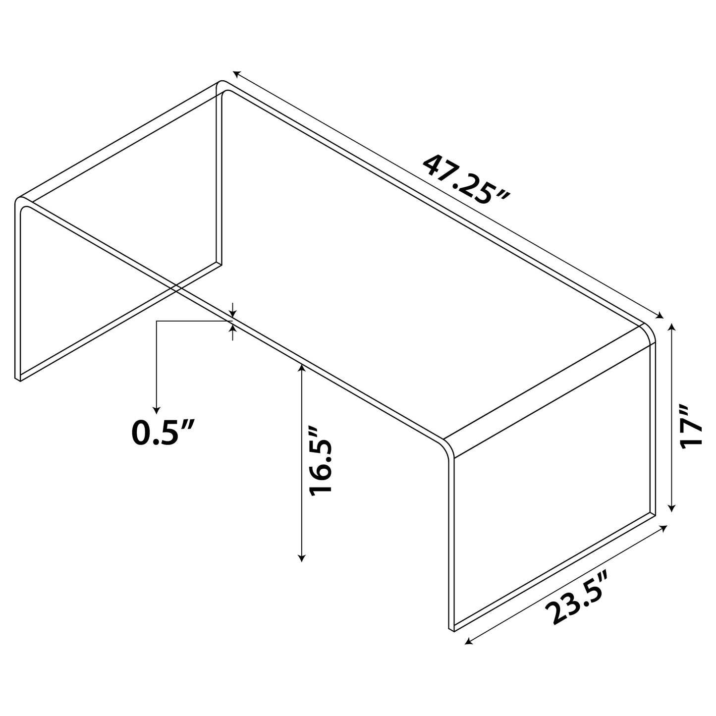 Ripley 3-piece Bent Glass Coffee and End Table Set Clear