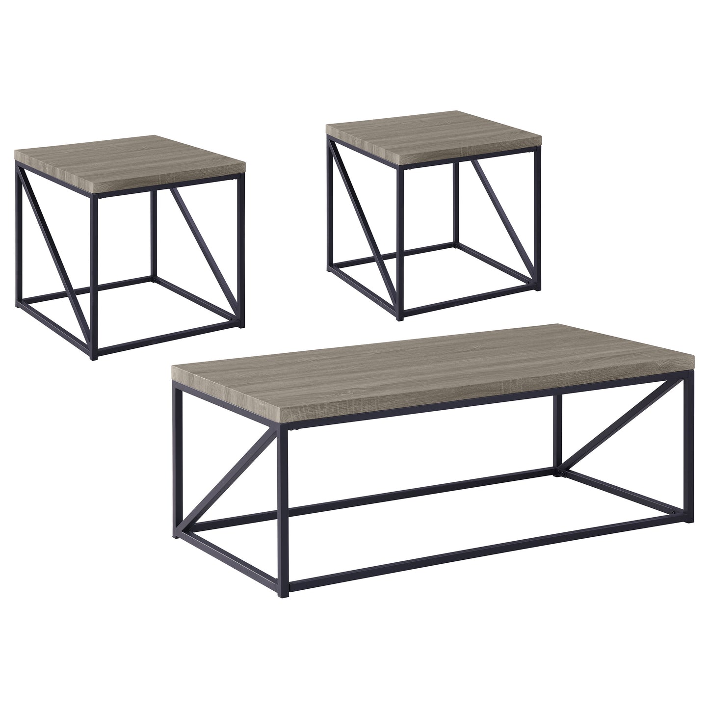 Birdie 3-piece Coffee and End Table Set Sonoma Grey