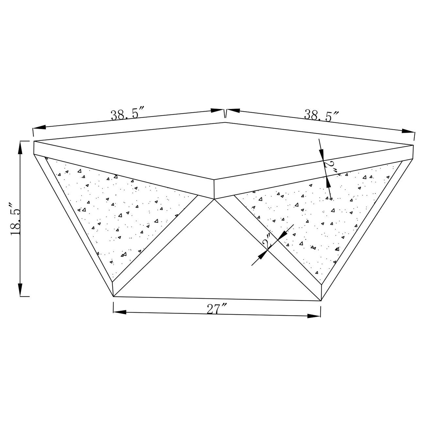 Amore 2-piece Mirrored Coffee and End Table Set Silver