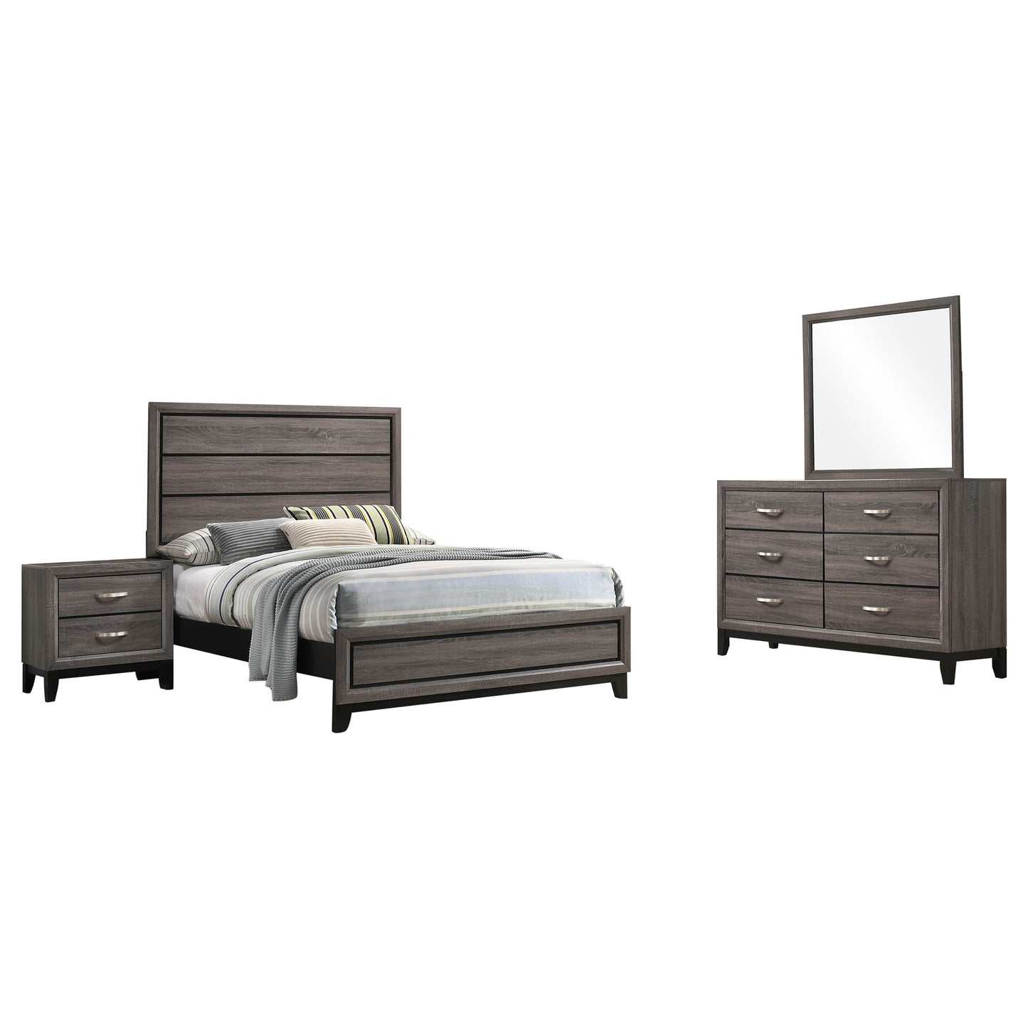 Watson 4-piece Full Bedroom Set Grey Oak