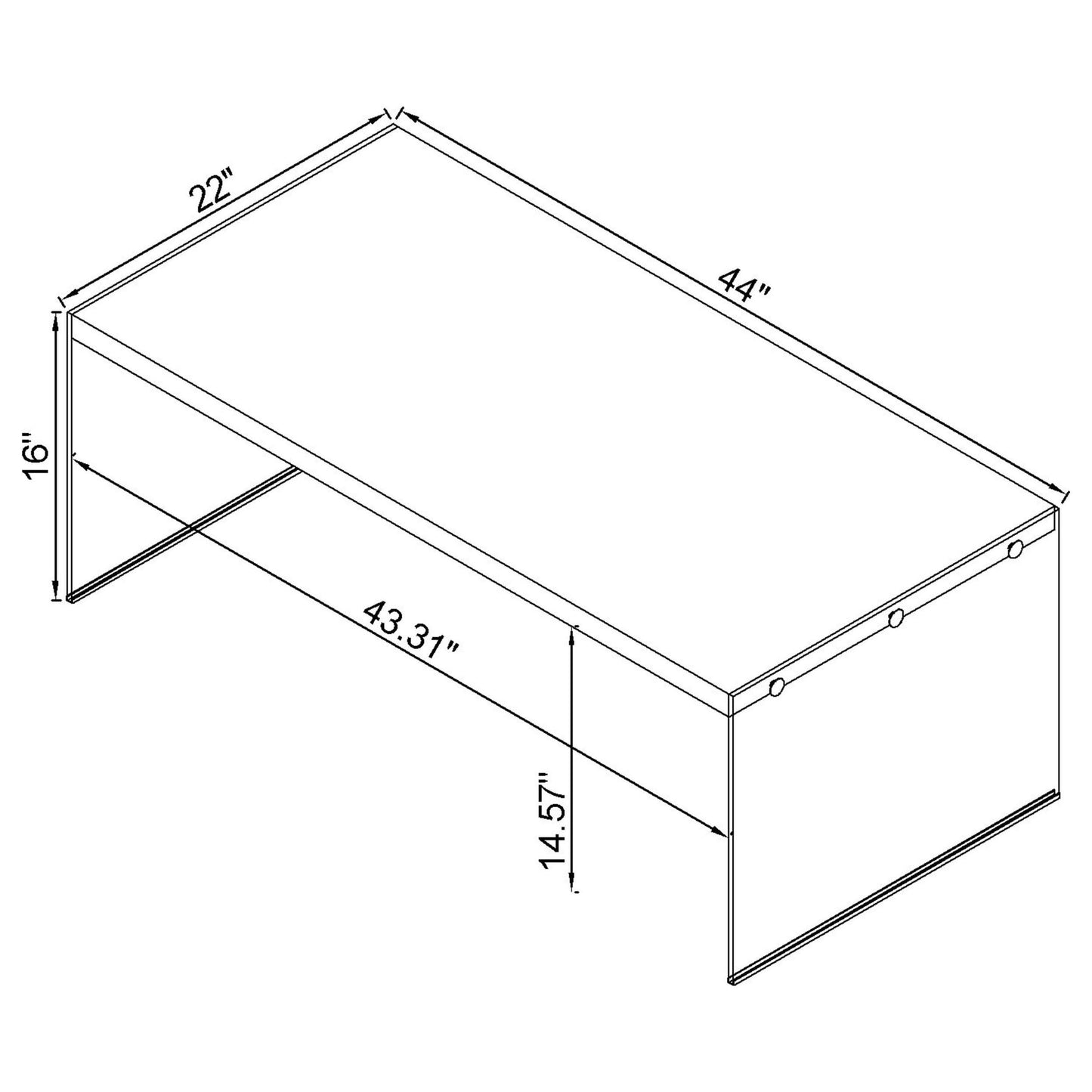 Opal 2-piece Coffee and End Table Set White High Gloss