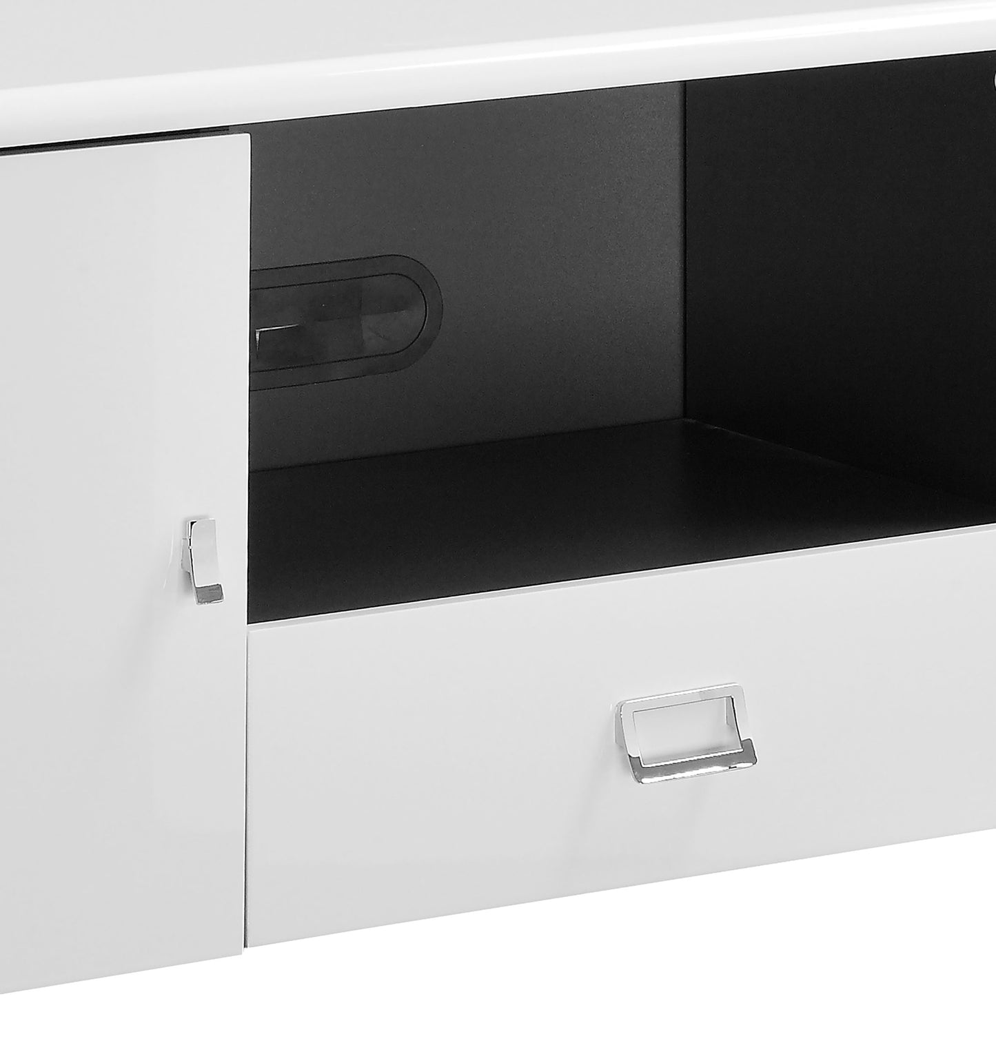 Burkett 2-door Engineered Wood 71-inch TV Stand White High Gloss