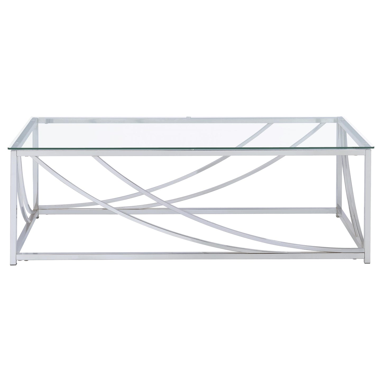 Lille 2-piece Glass Top Coffee And End Table Set Chrome