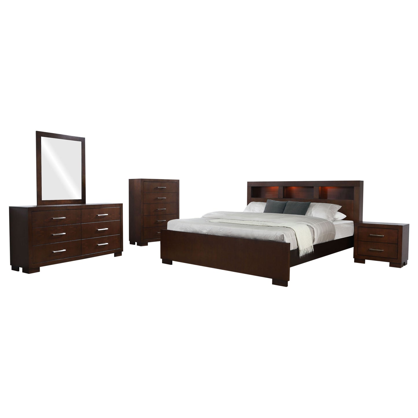Jessica 5-piece California King Bedroom Set Cappuccino