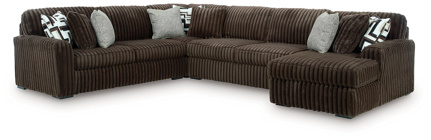Midnight-Madness 4-Piece Sectional with Chaise