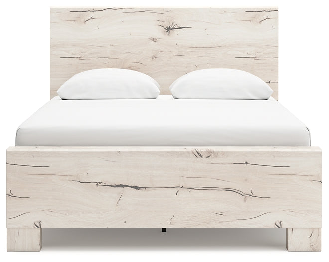 Queen Panel Bed with Mirrored Dresser, Chest and Nightstand