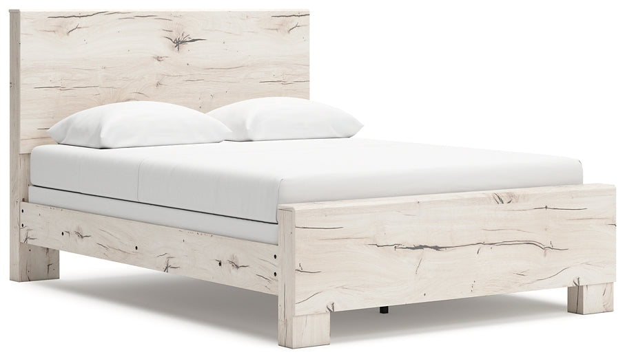 Queen Panel Bed with Mirrored Dresser, Chest and Nightstand