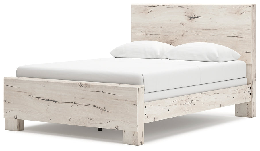 Queen Panel Bed with Mirrored Dresser, Chest and Nightstand