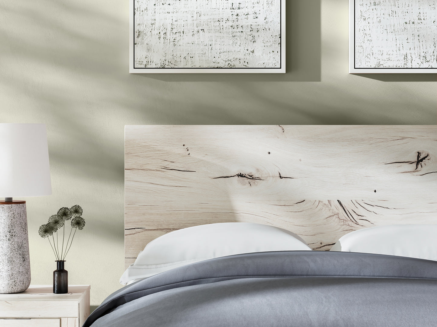 Queen Panel Bed with Mirrored Dresser, Chest and Nightstand