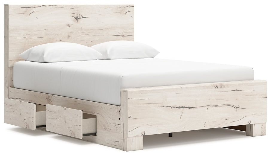 Queen Panel Bed with Mirrored Dresser and Chest