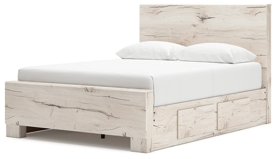 Queen Panel Bed with Mirrored Dresser, Chest and Nightstand