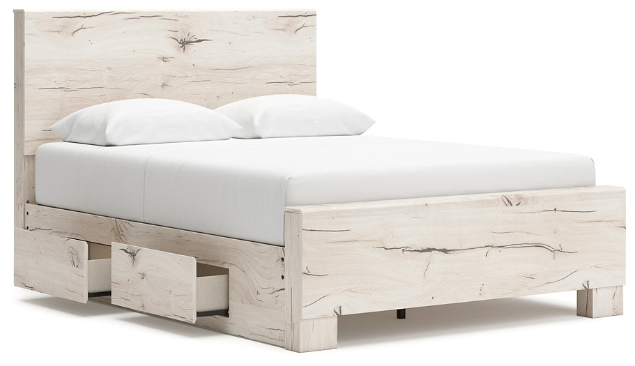 Queen Panel Bed with Mirrored Dresser and Chest