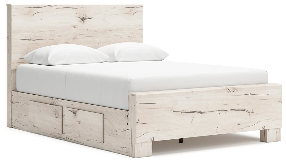 Queen Panel Bed with Mirrored Dresser and Chest