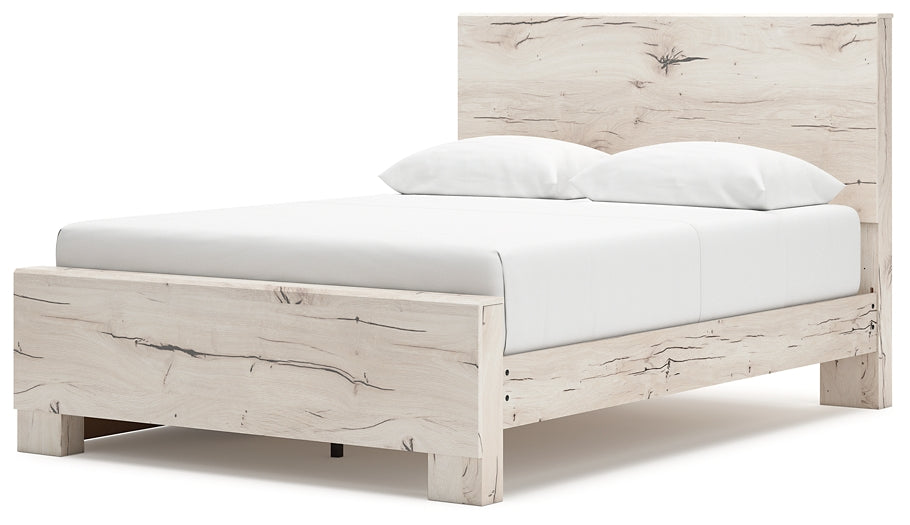 Queen Panel Bed with Mirrored Dresser and Chest