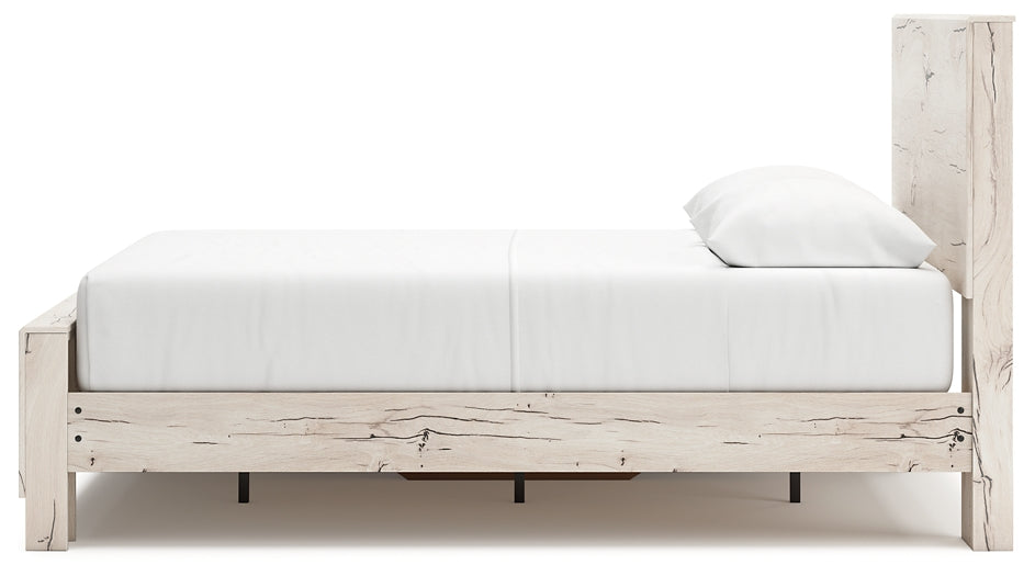 Queen Panel Bed with Mirrored Dresser and Chest