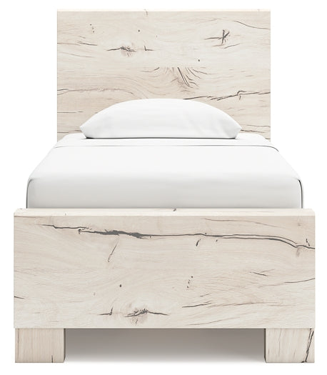 Twin Panel Bed with Mirrored Dresser, Chest and Nightstand