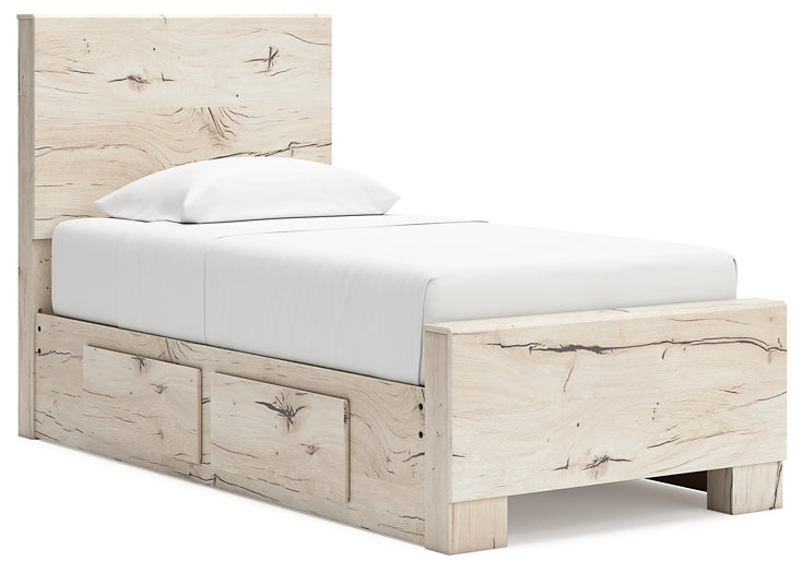 Twin Panel Bed with Mirrored Dresser, Chest and Nightstand