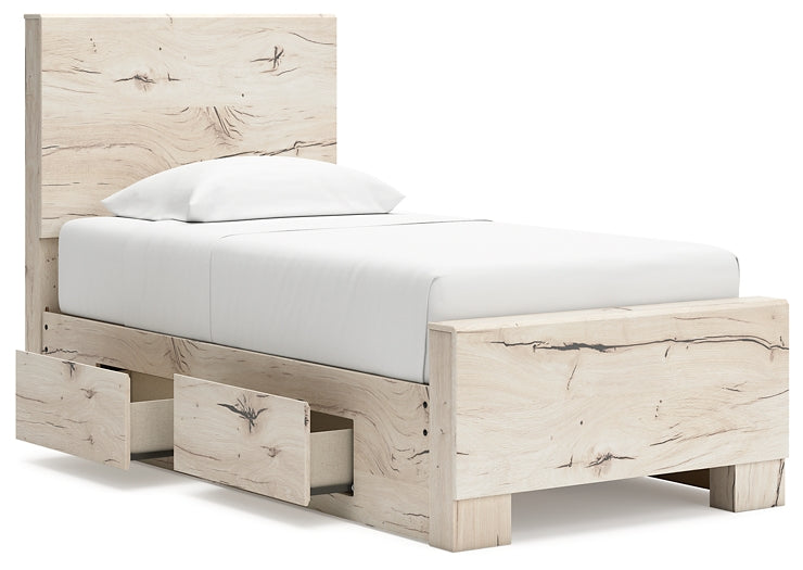 Twin Panel Bed with Mirrored Dresser, Chest and Nightstand
