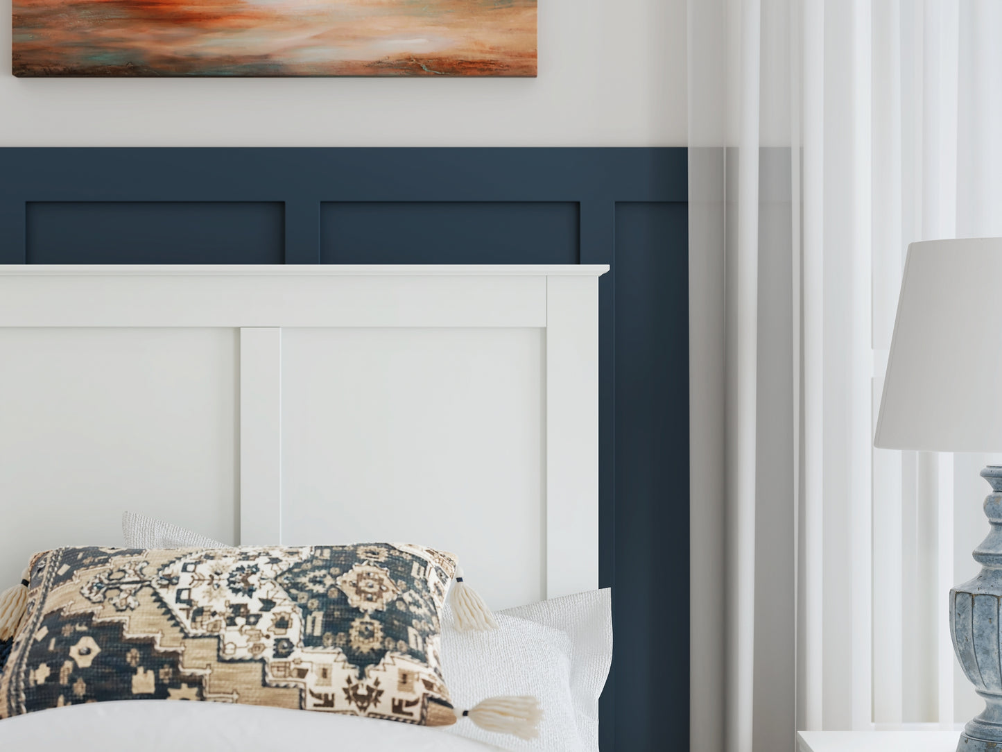 Bostwick Shoals Twin Panel Bed with Mirrored Dresser