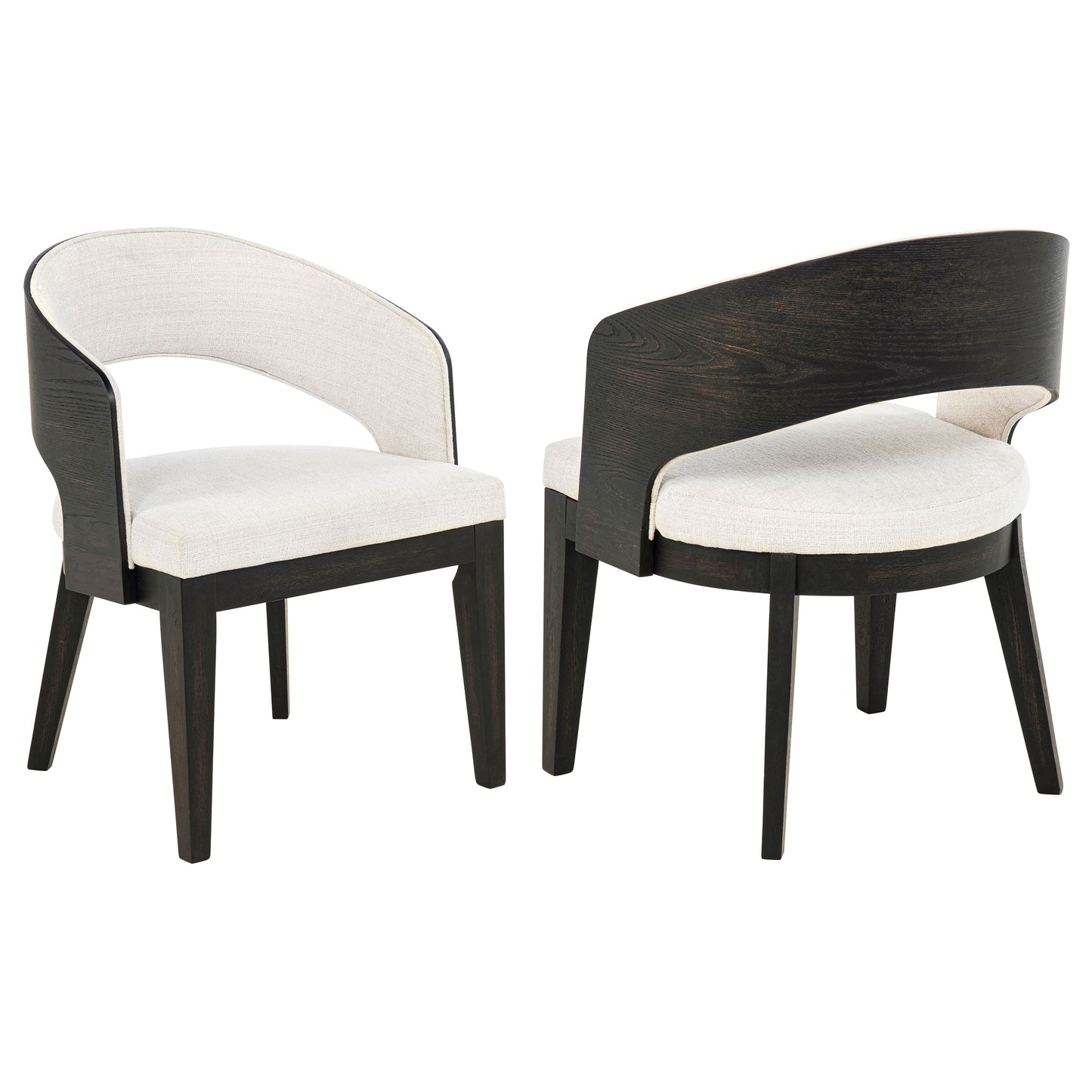 Leandro Upholstered Dining Arm Chair Cream (Set of 2)
