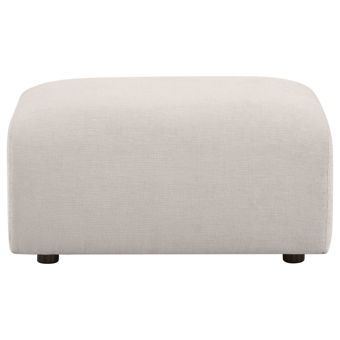 Burnett Chenille Upholstered Ottoman Ivory