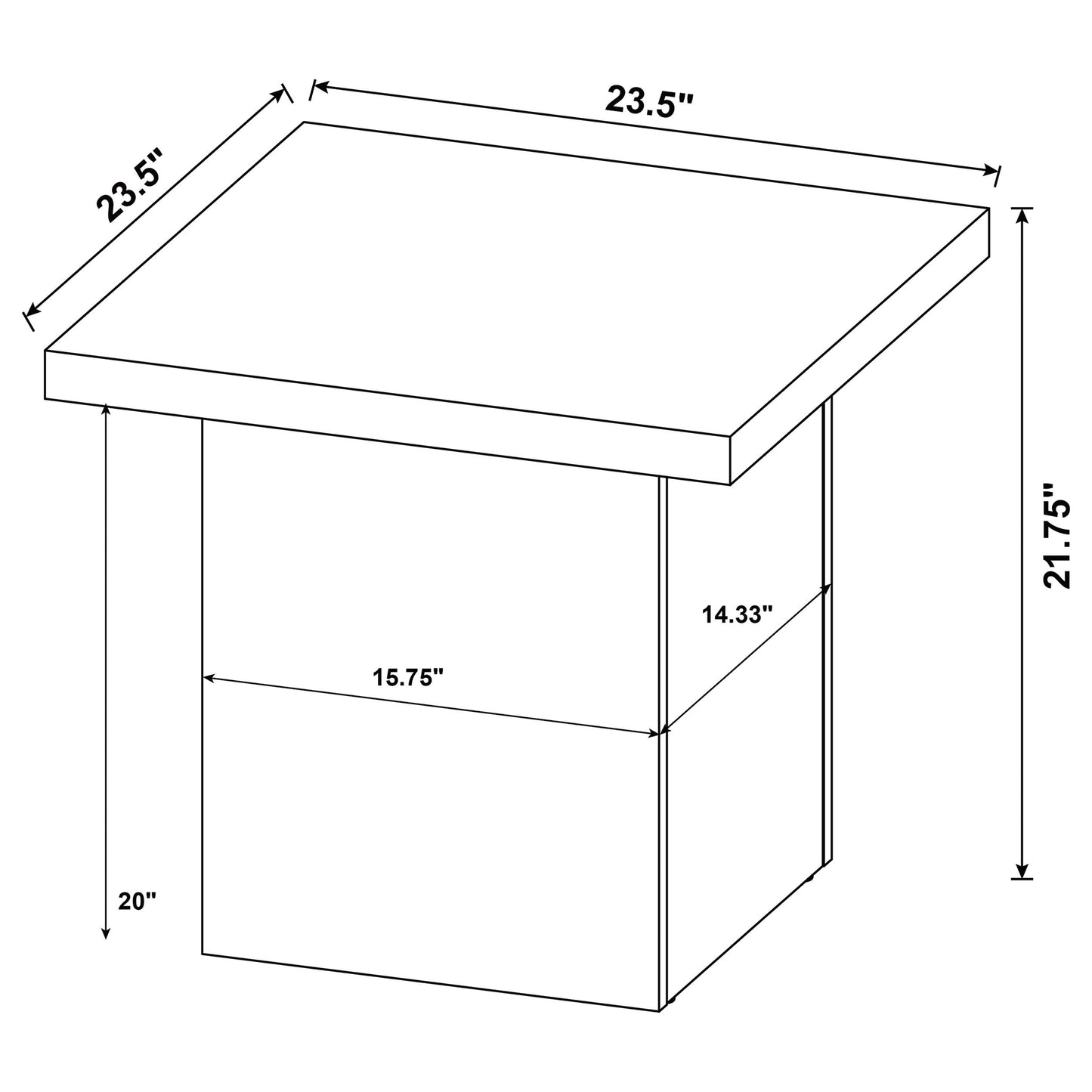 Devar 3-piece Square Cocktail Coffee End Table Set Black