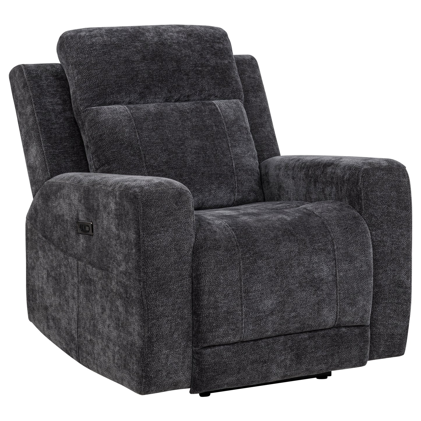 Kennett 3-piece Chenille Power Reclining Sofa Set Dark Grey