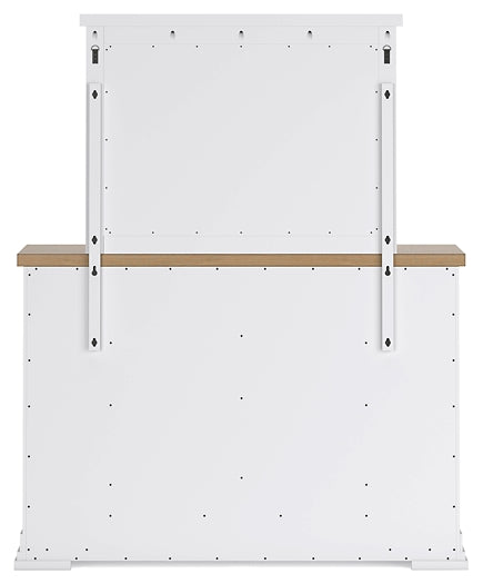 Ashbryn King Panel Storage Bed with Mirrored Dresser and Chest