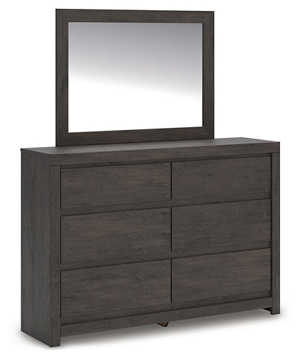 King Panel Storage Bed with Mirrored Dresser, Chest and Nightstand