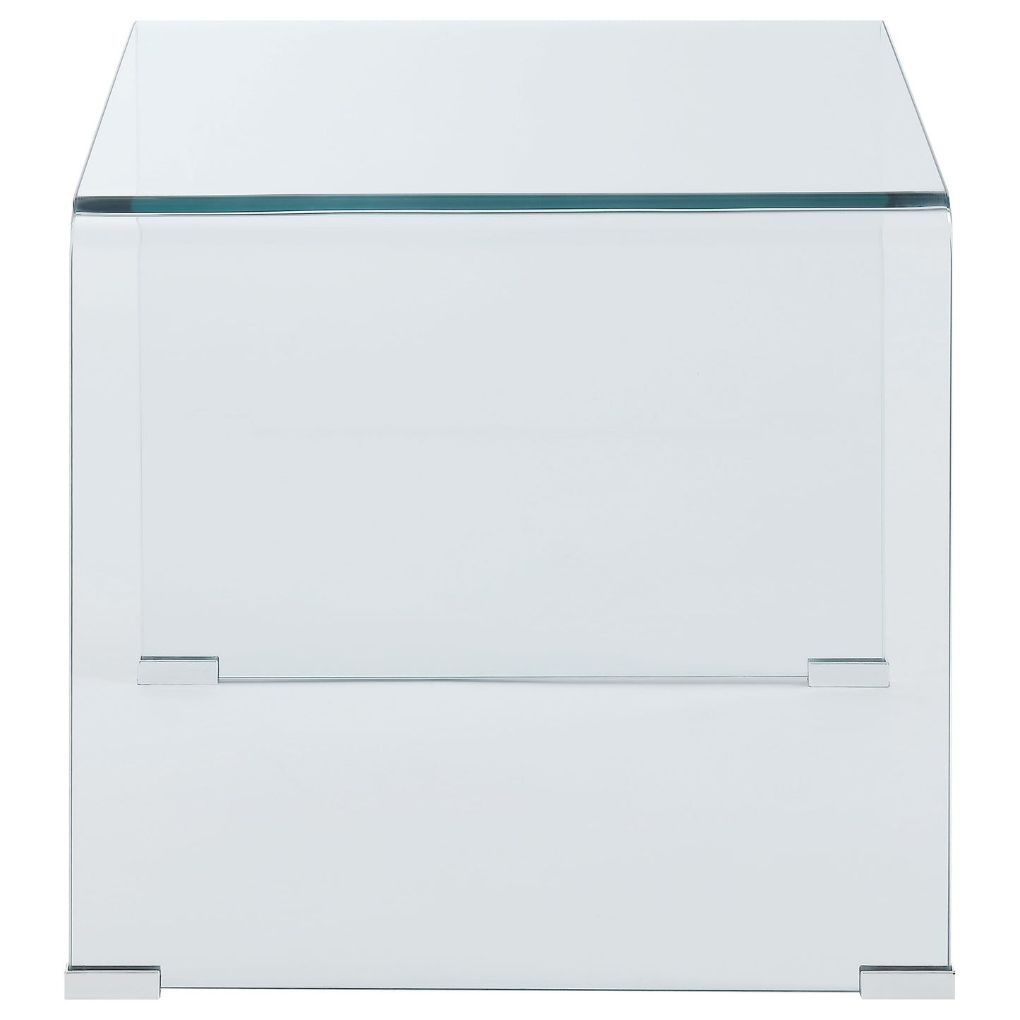 Ripley Squared Tempered Bent Glass Side End Table Clear