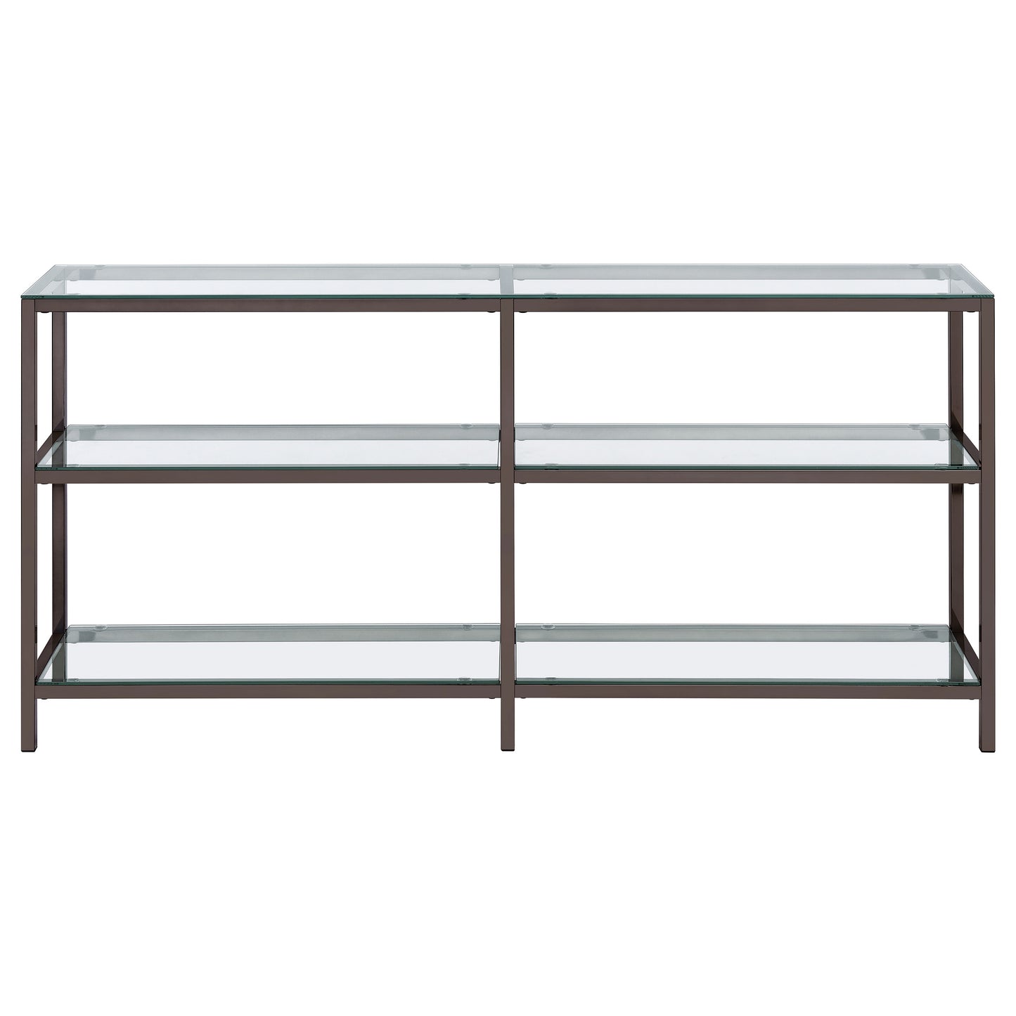 Kate 55-inch 4-shelf Console Bookcases Black Nickel
