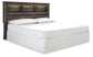 Drystan King/California King Bookcase Headboard Bed with Mirrored Dresser, Chest and Nightstand