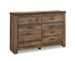Trinell Queen Panel Headboard with Mirrored Dresser and Chest