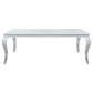 Carone 5-piece 81-inch Rectangular White Glass Dining Set Grey