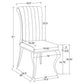 Carone 5-piece 81-inch Rectangular White Glass Dining Set Grey