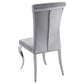 Carone 5-piece 81-inch Rectangular White Glass Dining Set Grey