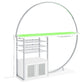 Risley 2-door Circular LED Home Bar with Wine Storage White High Gloss